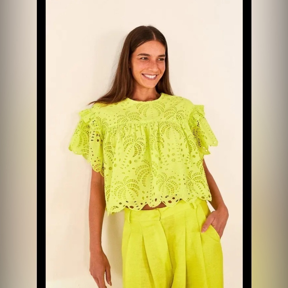 Farm Rio
Lime green palm tree richilier top